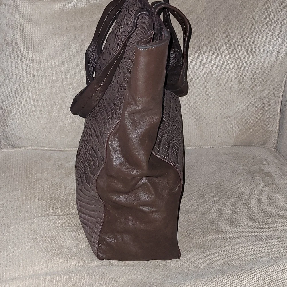 Jana Feifer Purse Leather & Faux Alligator/Crocodile/Snakeskin Print - Picture 2 of 6